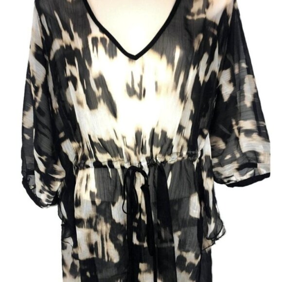 Daniel Rainn Women's S Small Blouse Tunic Top Drawstring Waist Dolman Sleeves - Picture 3 of 6